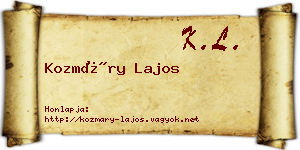 Kozmáry Lajos névjegykártya